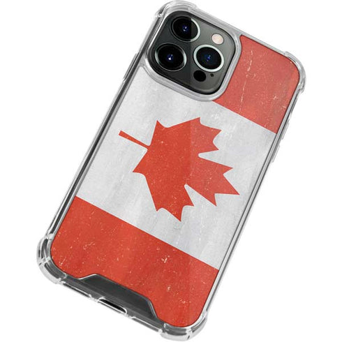 Canada Flag Distressed iPhone 14 Pro Clear Case